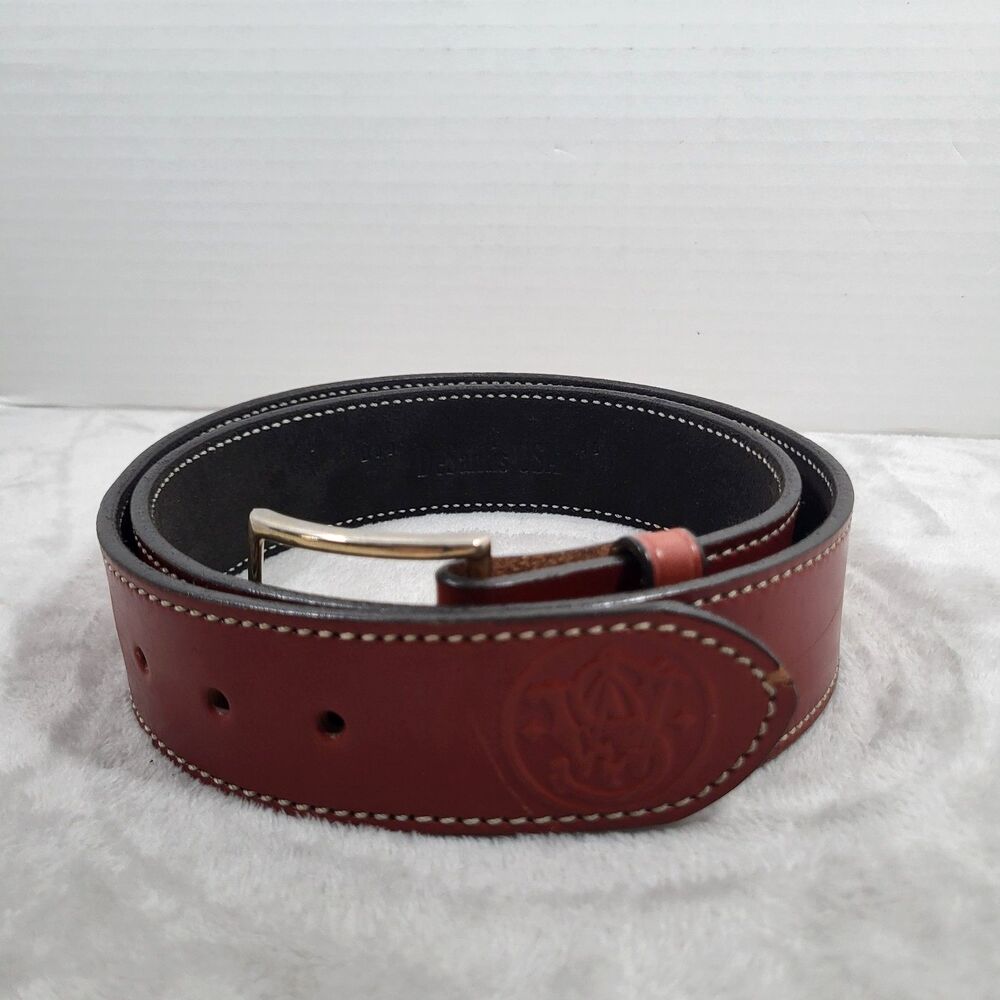 DeSantis Plain Lined Leather Holster Belt Mens Size 40 Brown B12 Series USA